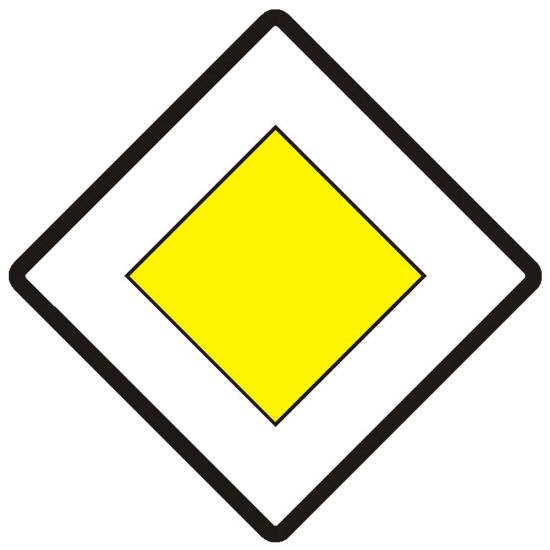 Indicator de prioritate B3 drum cu prioritate 600x600 mm