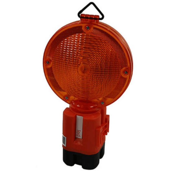 Lampa cu lumina intermitenta si baterie pentru semnalizare lucrari 