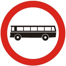 Indicator de interzicere sau restrictie C9 accesul interzis autobuzelor 600 mm folie reflectorizanta clasa 1 otel vopsit