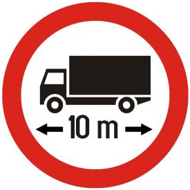 Indicator de interzicere sau restrictie C20 accesul interzis autovehiculelor sau ansamblurilor de vehicule cu lungime mai mare de 600 mm folie reflectorizanta clasa 1 otel vopsit