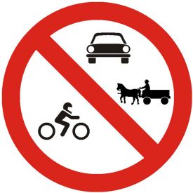 Indicator de interzicere sau restrictie C15 accesul interzis autovehiculelor si vehiculelor cu tractiune animala 600 mm folie reflectorizanta clasa 1 otel vopsit