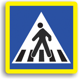 Indicator de informare G2 trecere pentru pietoni 850x850 mm folie reflectorizanta clasa 1 otel vopsit
