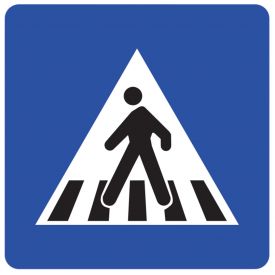 Indicator de informare G1 trecere pentru pietoni 650x650 mm folie reflectorizanta clasa 1 otel vopsit